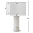 thumbnail image 4 of SAFAVIEH Cinder 24.5 in. H Marble Jenga Base Table Lamp, White Alabaster, 4 of 5