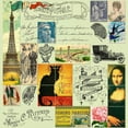thumbnail image 2 of De Lauzun, Marion  12x12 Gold Ornate Wood Framed with Double Matting Museum Art Print Titled - Eiffel Tower Stamps Grey, 2 of 4