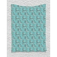 thumbnail image 1 of Forest Tapestry, Winter Season Christmas Tree Hand-Drawn in Geometric Style, Wall Hanging for Bedroom Living Room Dorm Decor, 60W X 80L Inches, Pale Blue Charcoal Grey and White, by Ambesonne, 1 of 2