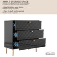 thumbnail image 4 of Boyel Living Commode 3 Tiroirs Table de Chevet Buffet Armoire de Rangement, Tiroirs Modernes avec Rangement pour Chambre, Noir, 4 of 10