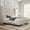 Cream, variant on VANACC Queen Platform Bed Frame 61.4" Handmade Headboard Velvet Tall Upholstered Bed Deep Button Tufted/No Box Spring Required/Wood Slat Support/Easy Assembly/Black
