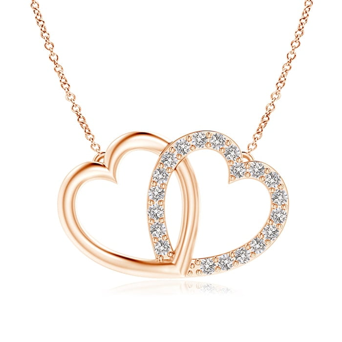 Diamond Interlocking Heart Necklace in 