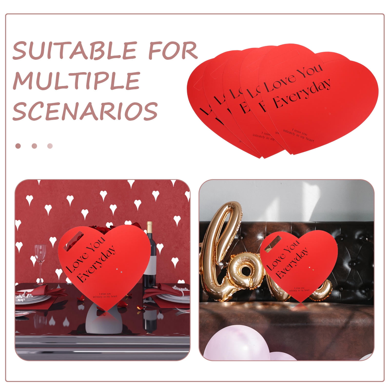 Mobestech 20Pcs Red Floral Packing Sleeve with Heart Cutout Paper Hearts for Flower Wrapping