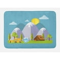 thumbnail image 1 of RV Bath Mat, Peaceful Countryside Nature with Mountain Hills and Waterfall Summertime Camping Area, Plush Bathroom Decor Mat with Non Slip Backing, 29.5" X 17.5", Multicolor, by Ambesonne, 1 of 2