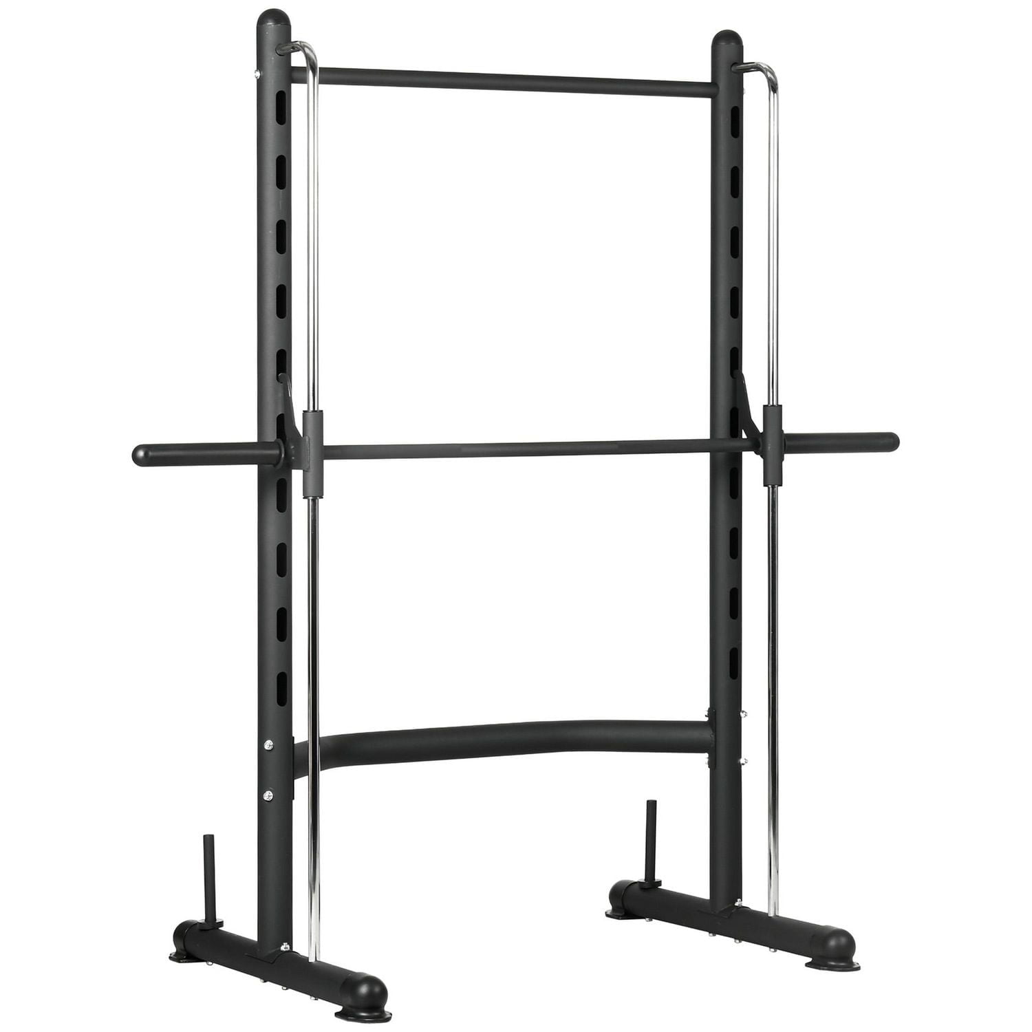 Soozier Rack de squat réglable avec barre de traction et barre d'haltères pour développé couché
