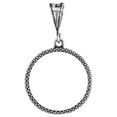 thumbnail image 2 of Sterling Silver Nickel Bezel 21 mm Coins Prong Back Illusion Edge 5 Cent Coin NOT Included, 2 of 5