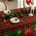 thumbnail image 7 of Winter Holiday Christmas Tablecloth, Plaid Printed Fabric Table Cloth, Stain Release Table Cover for Xmas/Dinner Party Decoration (60 X 102 INCH, Rectangle), 7 of 7