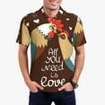 thumbnail image 5 of Wukai Rooster And Chicken Men’s Polo Shirts,Quick-Dry Athletic Shirt,Classic Fit Shirts-, 5 of 8