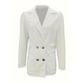 thumbnail image 6 of Women's Double Breasted Long Sleeve Lapel Ribbed Cardigan Autumn Coat Coat with Pockets, 6 of 8