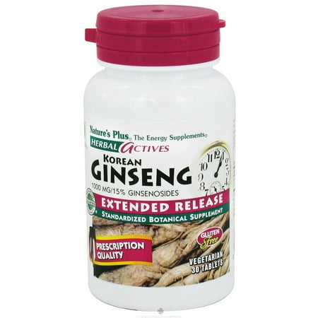 Nature's Plus - Herbal Actives ginseng coréen à libération prolongée 1000 mg. - 30 comprimés