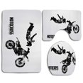 thumbnail image 1 of GOHAO Weathered Effect Biker Silhouette Motocross Racing Moves 3 Piece Bathroom Rugs Set Bath Rug Contour Mat and Toilet Lid Cover, 1 of 2