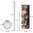 thumbnail image 5 of 20oz Pioneer Flower Skinny Tumblers Stainless Steel Tumbler with Lid and Straw,Vacuum Insulated Double Wall Travel Tumbler Cups with Cleaning Brush for Coffee,Tea, 5 of 6