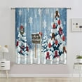 thumbnail image 4 of CUH Xmas Blackout Window Curtain Slot Top Printed Window Treatments Rod Pocket Window Drapes Blue W:34''x L:83'', 4 of 6