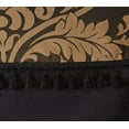thumbnail image 2 of Chezmoi Collection Royale 4-Piece Jacquard Floral Window Curtain Set, Black/Gold, 2 of 2