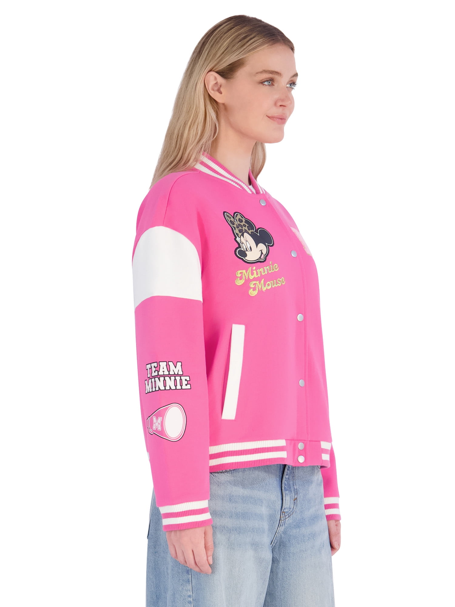 Disney Minnie Mouse Women's Graphic Bomber Jacket, Sizes XS-3XL