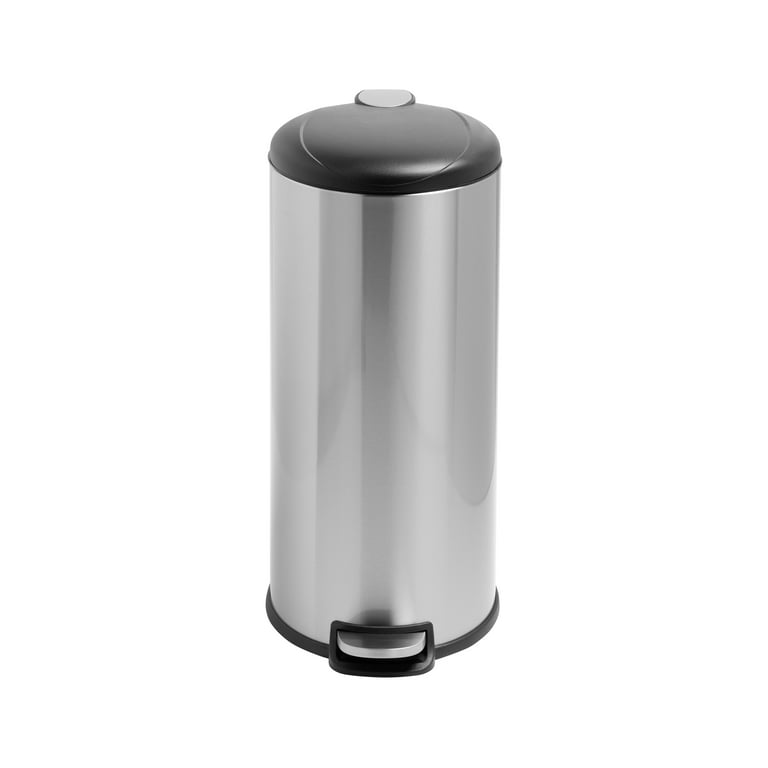  8 Gallon Kitchen Trash Can with Lid, Fingerprint-Proof Stainless  Steel Trash Can Step-On Pedal Garbage Can with Removable Wastebasket for  Office, Home and Kitchen, Soft Close, Recycle, 30 Liter : Industrial