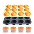 comerut Silicone Cupcake Pan 12Cup Cake Waffle Mold BPA Free Muffin