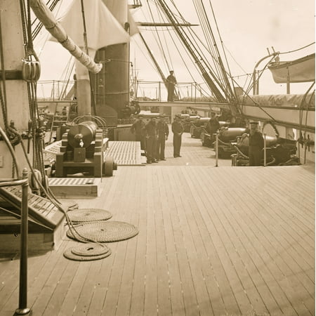 Charleston Harbor S.C. Crew members quarterdeck and starboard battery of U.S.S. Pawnee] Poster Print (24 x 36)