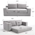 thumbnail image 4 of Tmsan 70" Corduroy Convertible Loveseat Sofa, 2 in 1 Cloud Sleeper Sofas with Fixed-Shape Frame, Comfy Folding Boneless Love Seat Couches for Living Room, Apartment, Bedroom, Office,Grey, 4 of 7