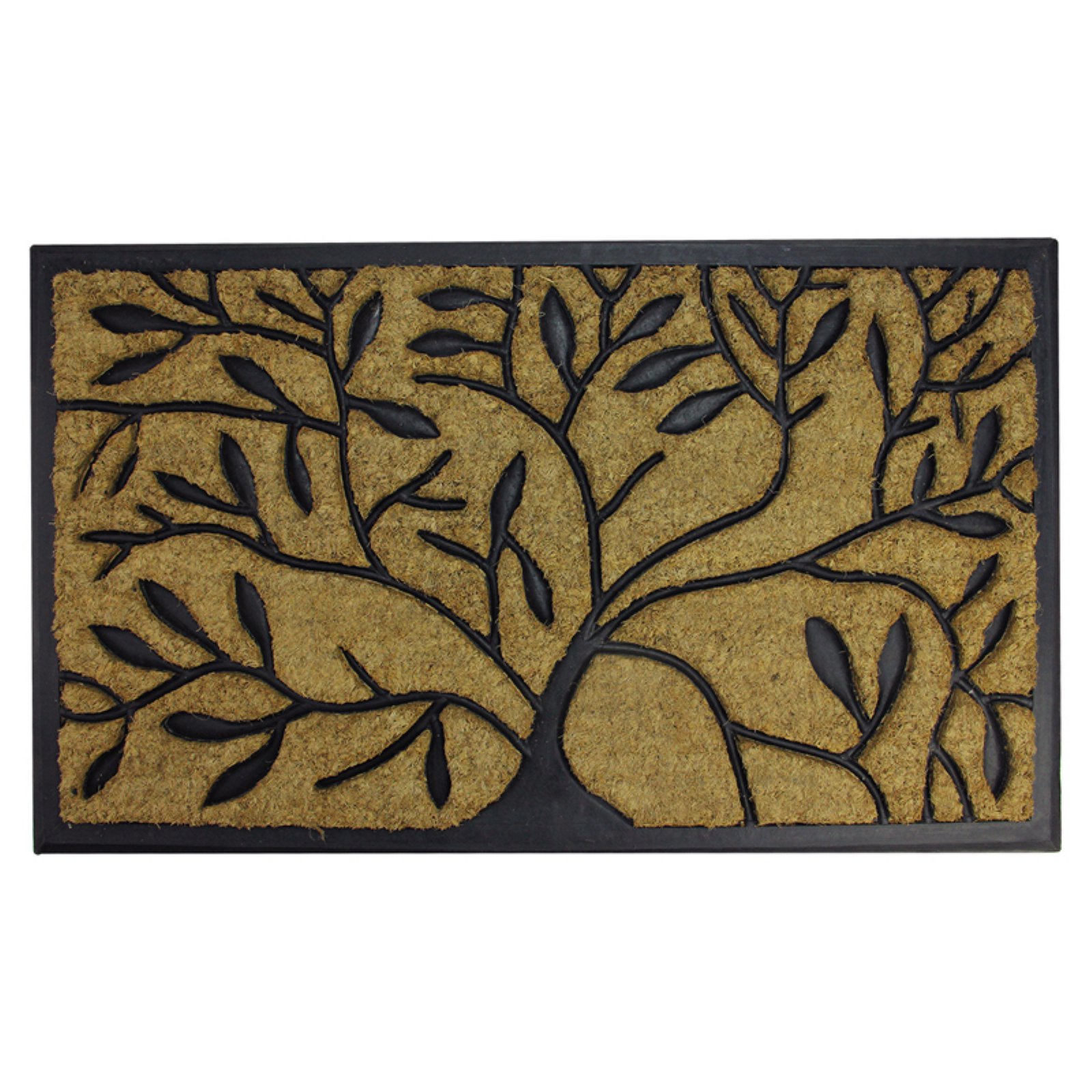 Northlight Decorative Tree Black Rubber and Coir Outdoor Rectangular