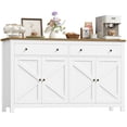 thumbnail image 4 of Homfa Farmhouse Kitchen Sideboard, 4-Doors 2-Drawers Wood Buffet Cabinet with Adjustable Shelves, White, 4 of 7