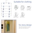 thumbnail image 4 of DEWEL 6-Tier Skirt & Pant Clothes Hangers with Adjustable Clips for Mutiple Pants Skirts Jeans Scarves Trousers Space Saving, 2-Count, 1-Pack, Blue, 4 of 6