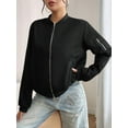 thumbnail image 5 of Women'S Barn Jacket Casual Coat Zip Up Spring Fall Clothes with Pockets Black S, 5 of 8