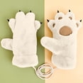 thumbnail image 2 of Daznico Cute Bear Plush Mittens Soft Lined Windproof Warm Winter Gloves with Detachable Neck Strap for Students Cycling and Daily Cold Weather Outdoor Wear, 2 of 4