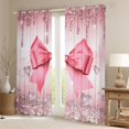 thumbnail image 2 of Manfei Teens Dreamy Ribbon Bow Knot Black Out Curtains,Bling Glitter Print Curtains Pack of 2 (42x63 Each) for Kids Girls,Super Cozy Room Decor, 2 of 6