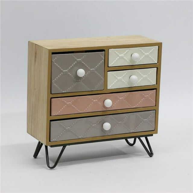 Boîte à Bijoux en Bois et Métal 12,5 Po