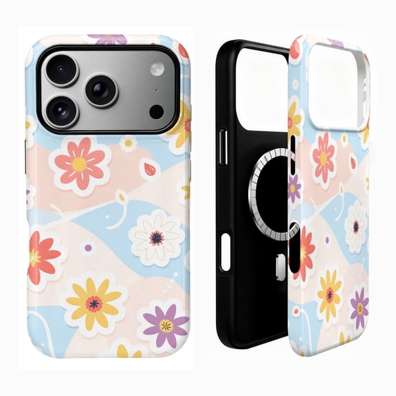 SKLYDDI Cute Aesthetic Floral Case for iPhone 17 Pro Max, Compatible with MagSafe - 212