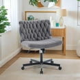 thumbnail image 1 of Chaise Croisée de 25,5 Pouces de Large avec Roulettes, Chaise de Bureau Pivotante Moderne avec Rotation à 360 Degrés, Hauteur Réglable, Capacité de 300 Lb, pour Ordinateur, Bureau à Domicile, Étude, 1 of 8