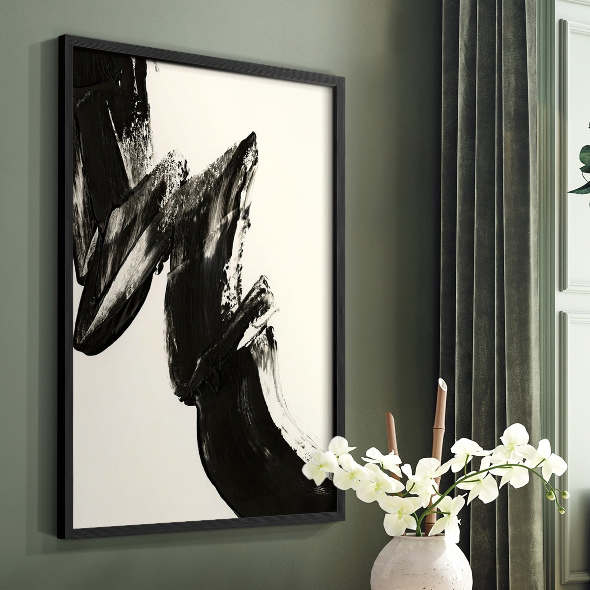 Black Expression II in Black Solid Wood 22 x 28 Framed Print