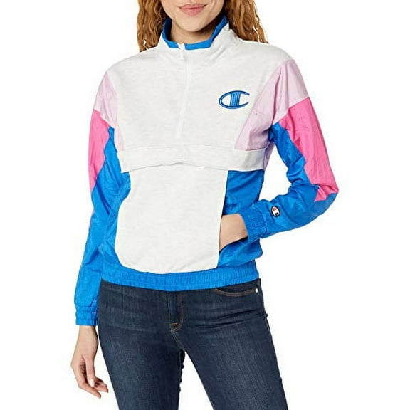 Champion Mixed Media Pullover Womens Active Hoodies Size Xs, Color: Velvet Evening/Multi