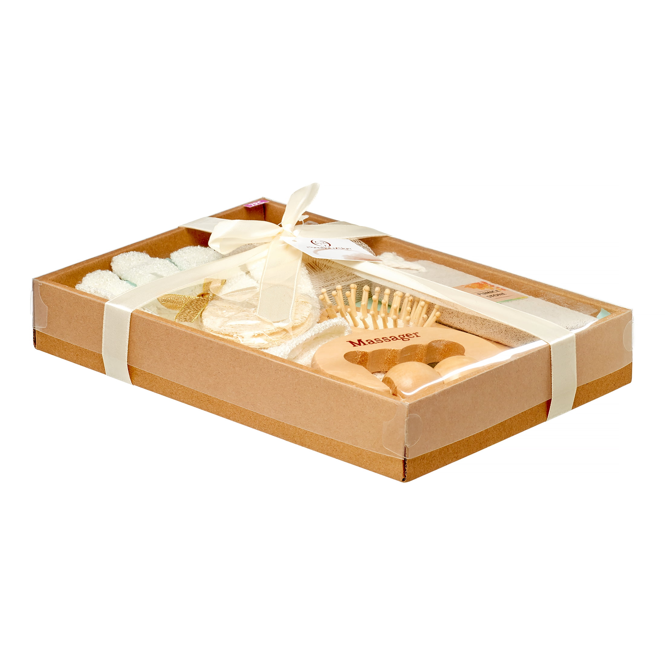 Essential Design Luxury Bath & Spa Gift Basket Set with Wood