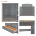 thumbnail image 5 of Euroco Full Size Loft Bed with Wardrobe, Storage Shelves Drawers, Gray, 5 of 20
