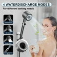 thumbnail image 3 of Ion Drops Filtered Shower Head with Handheld, High Pressure Multiple Spray Modes Shower Head with Filter, Power Wash for Hard Water, Showerhead with ON/OFF Switch for Pets Bath,Grey, 3 of 8