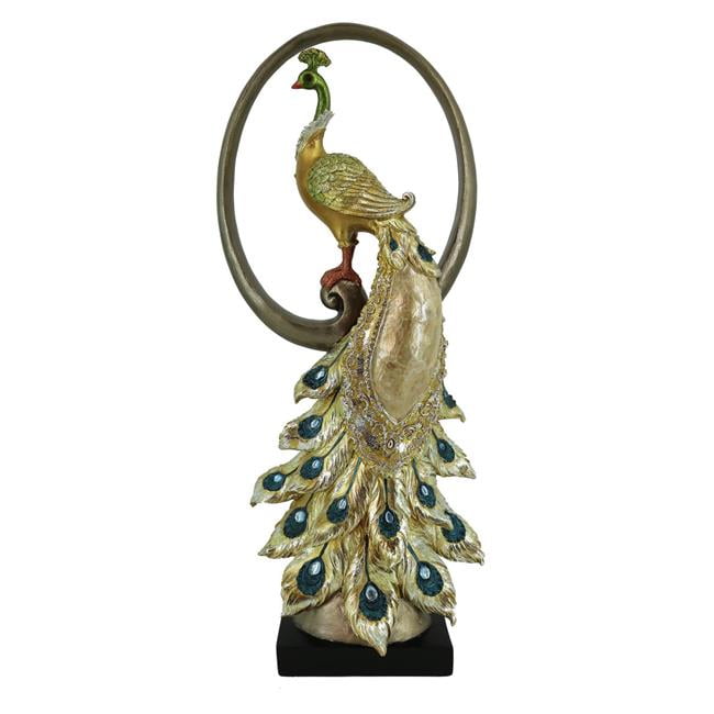 DLusso Designs T4071 Gold Large Peacock Figurine Walmart Canada