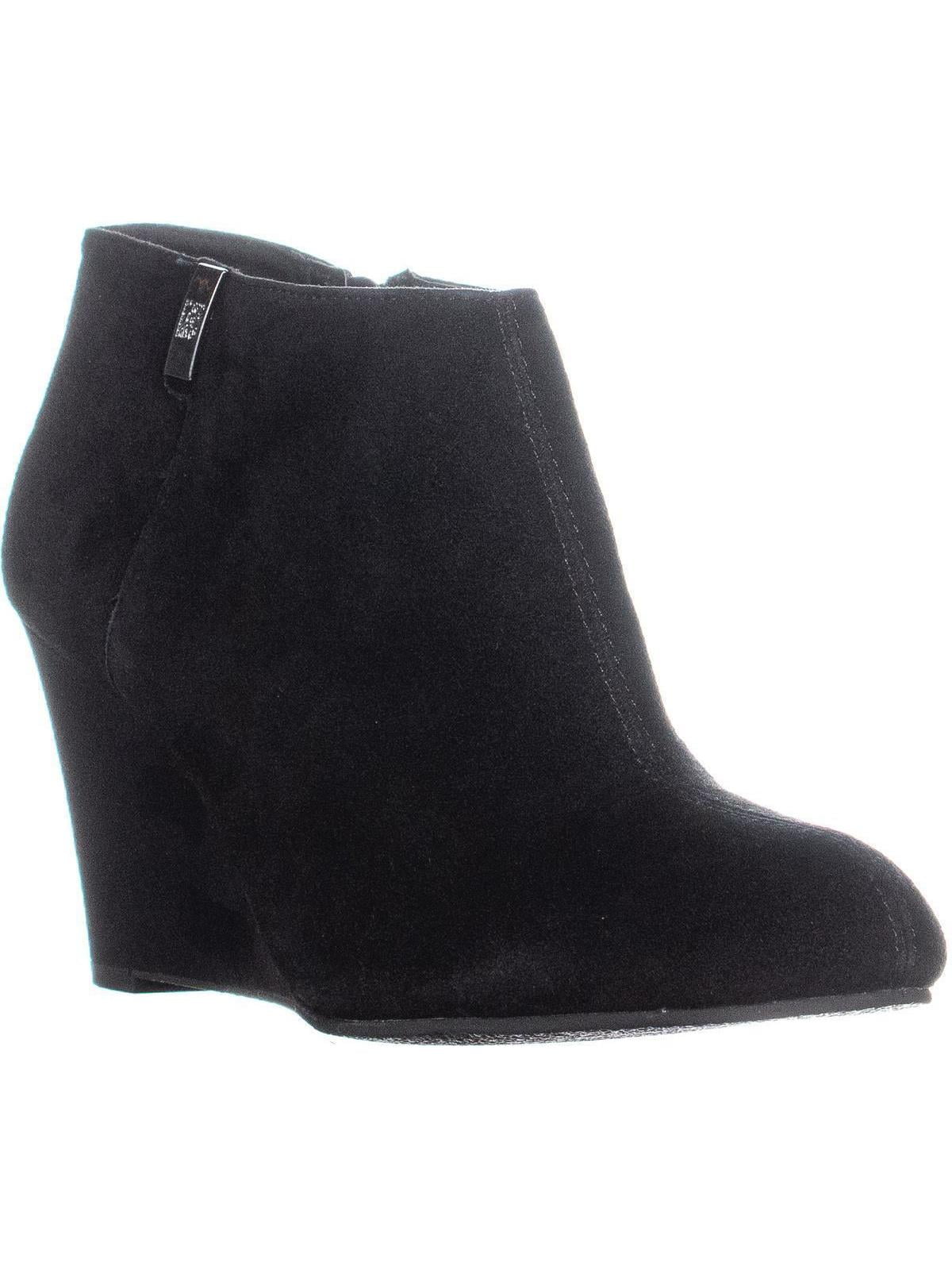 anne klein suede wedge boots
