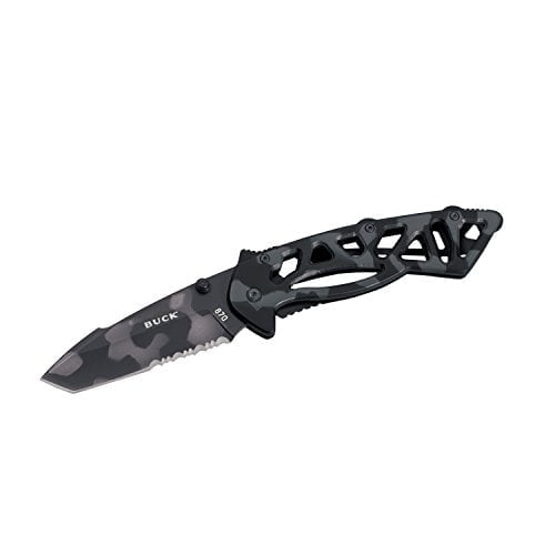 Buck Knives 870 Bones Folding Tactical Pocket Knife with Ambidextrous Thumbstud and Frame Lock, Tiger