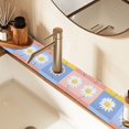 thumbnail image 2 of Yayeee Faucet Mat for Kitchen Sink 14.7" Diatomite Long Splash Guard Pad, Light Blue Daisy, 2 of 7