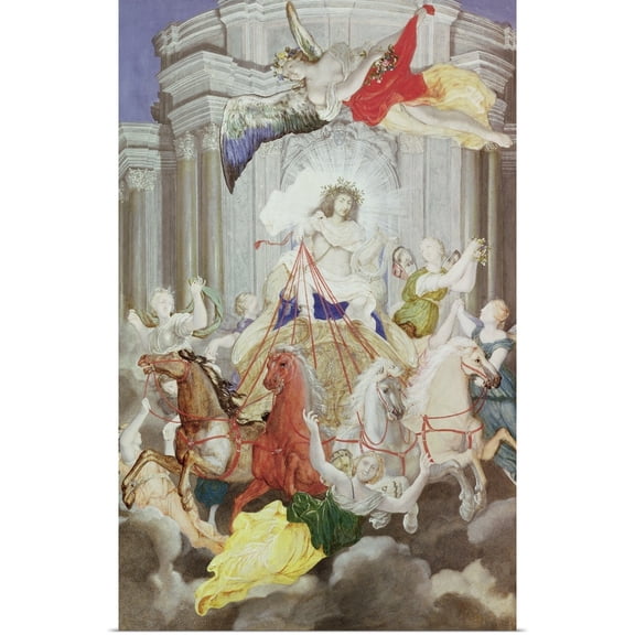 Great BIG Canvas | Rolled Joseph (1637-1710) Werner Poster Print entitled Triumph of King Louis XIV (1638-1715) of France driving the Chariot of
