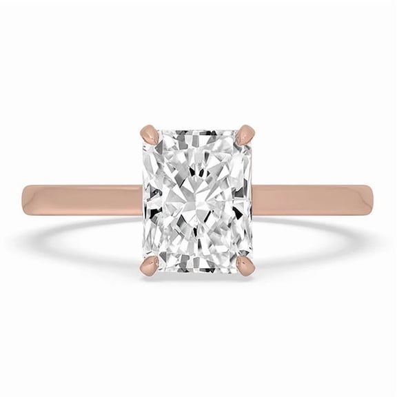 GIMELIS 0.5 to 3 Carat Radiant Cut Lab Grown Diamond Engagement Ring Rose Gold