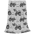 thumbnail image 2 of Bingfone Gray Tractor Print Flannel Fleece Blanket Throw Blanket For Bed,Sofa,Couch,Travel,Camping(80"X60"), 2 of 9