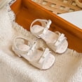 thumbnail image 5 of Viluyesy Girls Sandals Kids Summer Open Toe Daisy Flower Bow Hook and Loop Strap Flat Princess Shoes Beige Size 2 Big Kids, 5 of 7