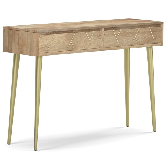 Simpli Home Jager SOLID MANGO WOOD and Metal 48 inch Wide Mid Century - Contemporary Console Table in Natural