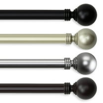 Contemporary Home Living Set of 2 Black Solid Elegant Side Curtain Rods 52"