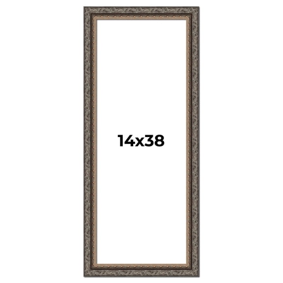 14x38 Frame Black Real Wood Picture Frame Width 2 inches | Interior Frame Depth 0.5 inches | Fitz