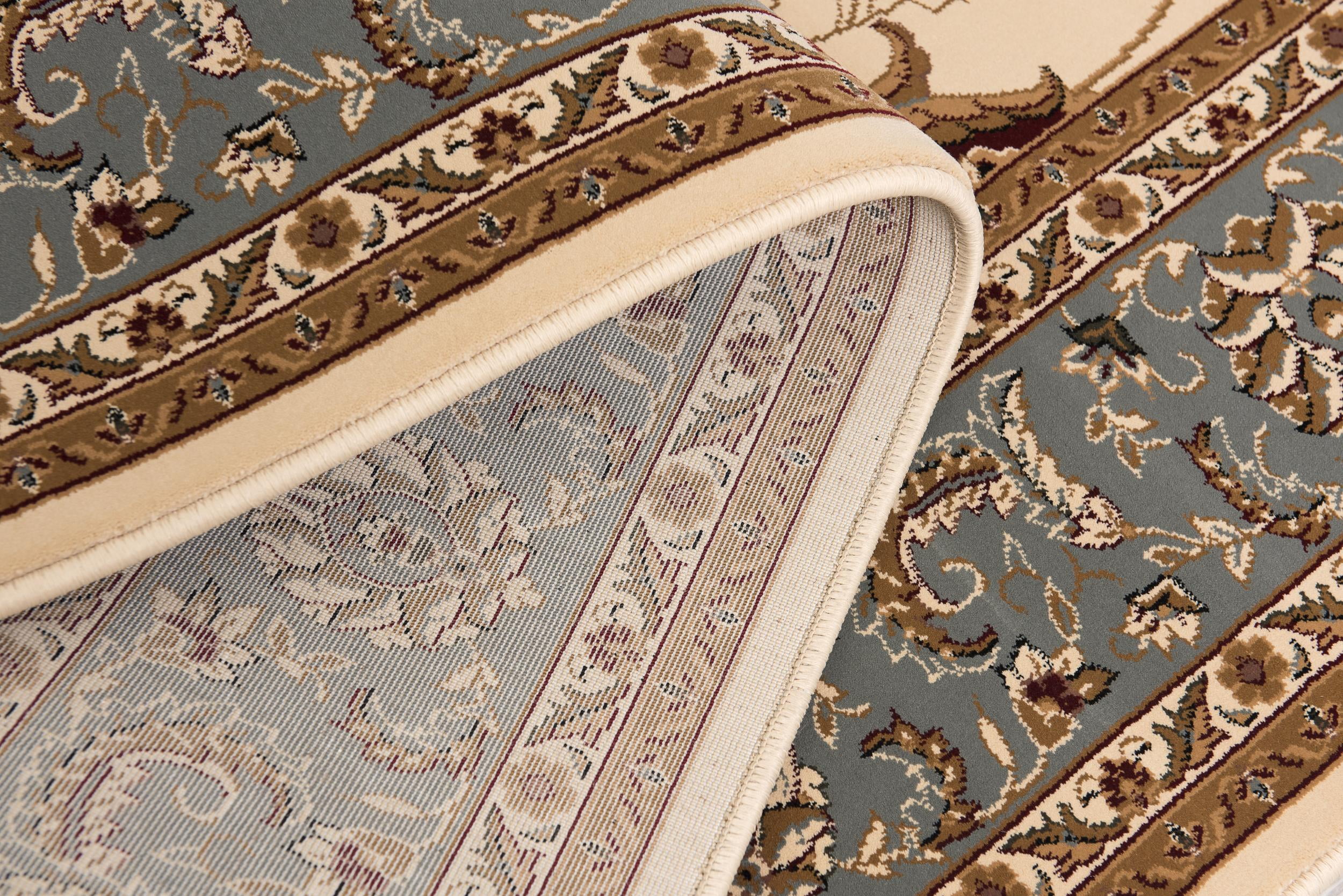Rug Branch Majestic 2' x 5' (Exact Size: 2'3" x 5') Persian Indoor Doormat Rug, Beige Blue, Traditional - Entryway, Hallway, Bathroom, and Kitchen