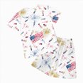 thumbnail image 4 of Xudanell Toddler Boys 4th of July Outfit Flag Print T Shirt Shorts Elastic Set Infant Boys Outfits Party Vacation Red 3-4 Years, 4 of 5